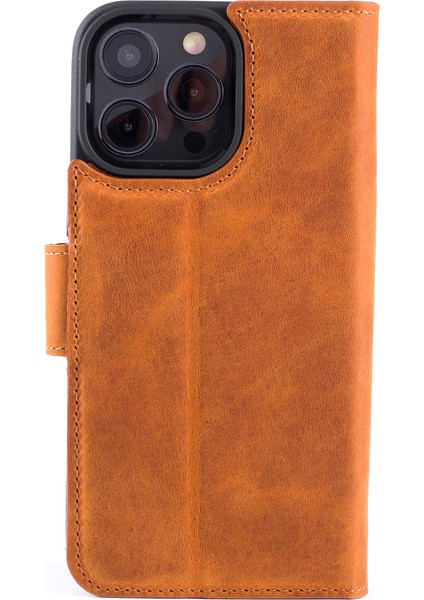Multi Wallet iPhone 16 Pro Camel Deri Telefon Kılıfı fırsatları