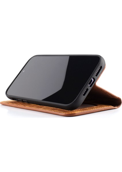 Magic Case iPhone 16 Plus Camel Deri Telefon Kılıfı modelleri