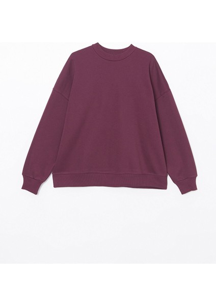 Yeni Sezon Bisiklet Yaka Oversize Kadın Kalın Sweatshirt indirimleri