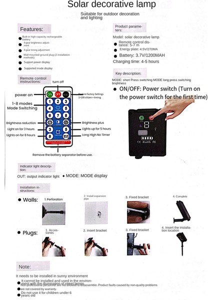 Güneş Dize Işıkları 39.3ft 100 Led&#39;ler IP65 Su Geçirmez Güneş Dize Işıkları Bahçe Yard Sundurma Ağacı Parti Dekoru (Yurt Dışından) fiyatları