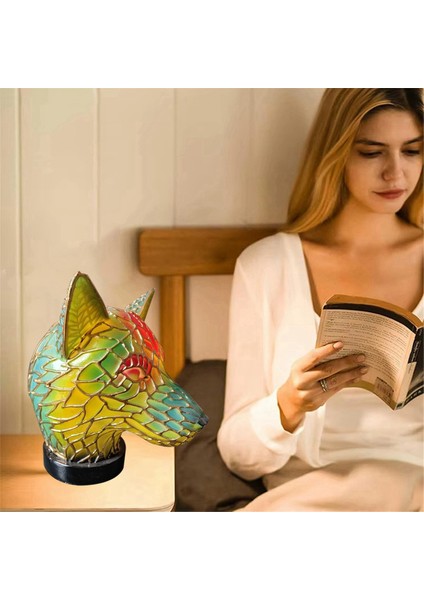Ev Dekorasyonu Için Kullanılan 15CM Reçine Vitray Tablo Lambası-Hayvan Serisi. (Yurt Dışından) fırsatları