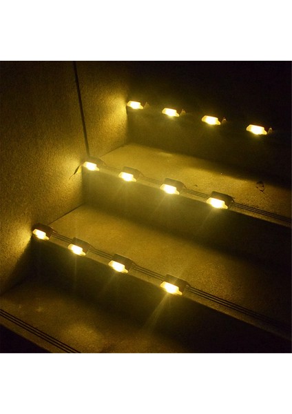 12PCS LED Güneş Adım Lambası Yolu Merdiven Açık Bahçe Işıkları Su Geçirmez Balkon Işık Dekorasyonu Veranda Merdiven Işığı, A (Yurt Dışından) fırsatları