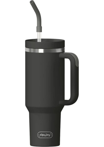 Siyah Çelik Tumbler Termos 1200 ml