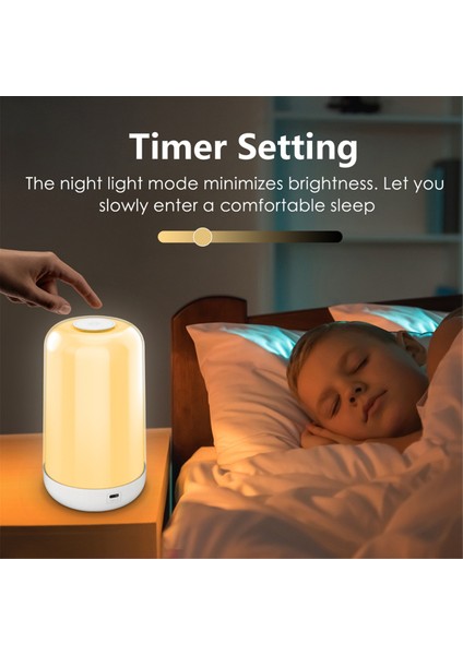 Akıllı Kablosuz Karartma ve Renk 3600MA Pil Şarjı Dokunmatik Müzik Atmosferi Başucu Anne ve Bebek Gece Işığı (Yurt Dışından) modelleri