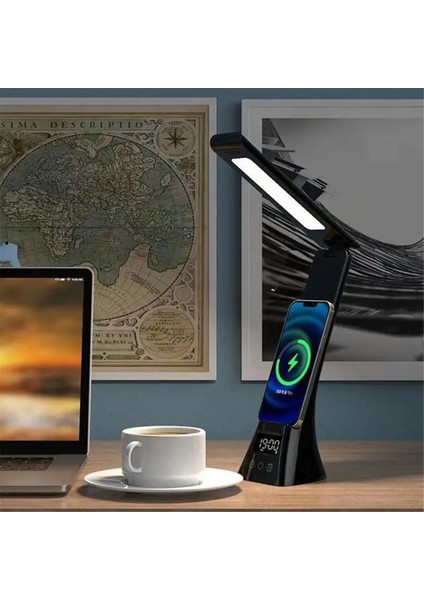 Şarj Edilebilir Masa Lambası Göz Önerme Masa Lambası LCD Ekran Katlanabilir Kol Göz Taşıma Masa Lambaları Siyah (Yurt Dışından) indirimleri