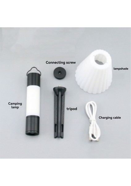 Açık Kamp LED Teleskopik El Feneri Tripod Fındıklı Çok Fonksiyonlu Şarj Edilebilir Geri Çekilebilir Işık Masa Lambası, B (Yurt Dışından) indirimleri