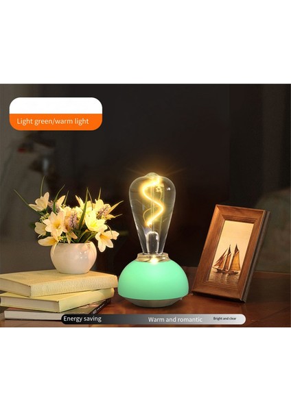 Cam Masa Lambası LED Dokunmatik Masa Lambası Dimmabable Masa Lambası Iç Dekor Çalışma Yatak Odası Masa Lambası Açık Yeşil (Yurt Dışından) indirimleri