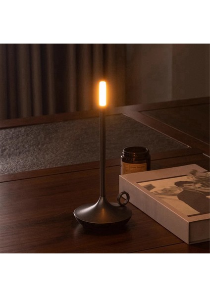 Aladdin Mum Işığı Kamp Masa Lambası Şarj Edilebilir Kamp Sıcak Işık Mum Lambası Akşam Yemeği Atmosfer Masa Lambası Siyah (Yurt Dışından) fiyatları