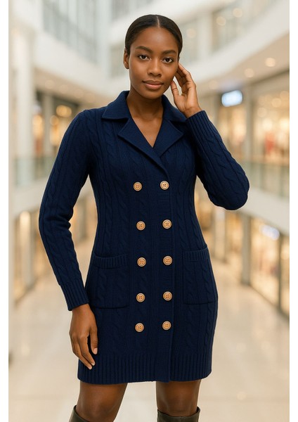 Triko Kruvaze Hırka Elbise