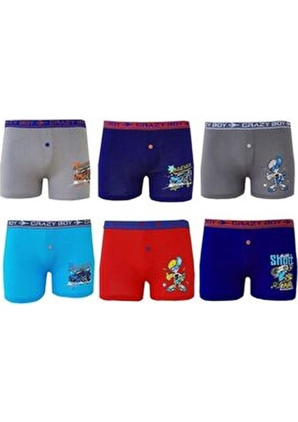 Erkek Çocuk Baskılı Boxer 6'lı modelleri