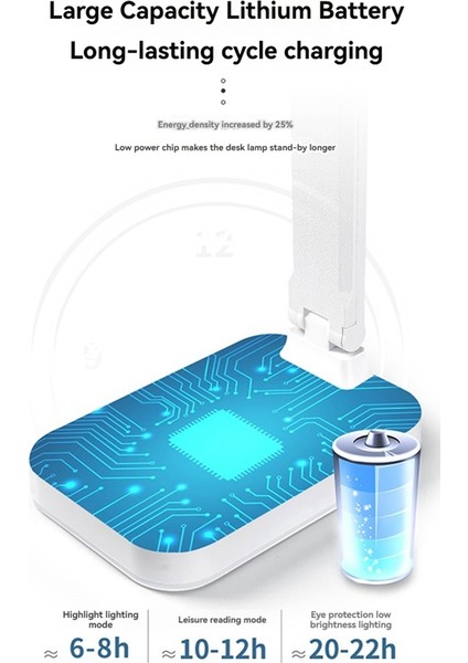Açık Mavi Göz Koruma Masası Lambası USB Pil Ikili Güç Kaynağı Dokunma Katlama Masası Lambası (Yurt Dışından) fiyatları