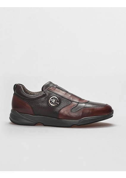 Kahverengi Erkek Deri Sneaker 121825