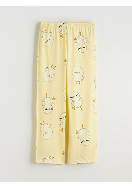 Yeni Sezon Bisiklet Yaka Baskılı Kadın Pijama Takımı fırsatları