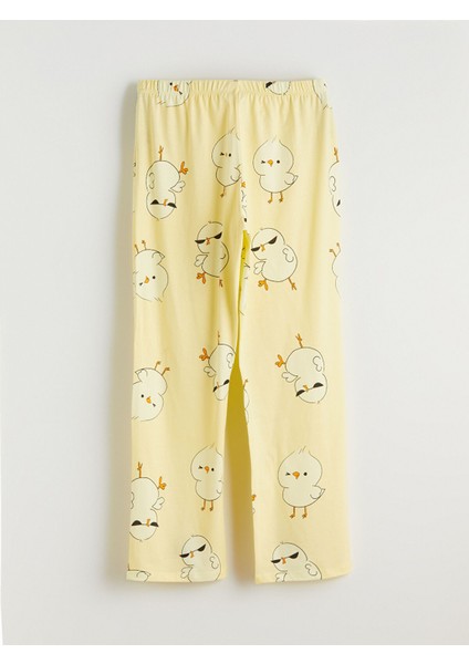 Yeni Sezon Bisiklet Yaka Baskılı Kadın Pijama Takımı indirimleri