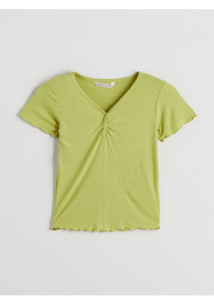 Yeni Sezon V Yaka Kadın Pijama Üstü