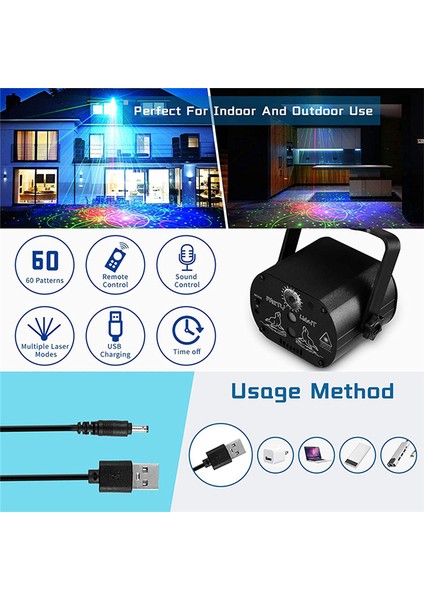 7 Boy LED Dj Disco Lazer Ses Stance Aşaması Işık Projektör Noel Cadılar Bayramı Deorations Için Şarj Edilebilir A (Yurt Dışından) indirimleri