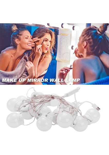 3 Mod Renk Makyaj Ayna Işık LED Dokunmatik Disming Vanity Pansuman Lambası Ampul USB USB 12V Makyaj Ayna Duvar Lambası 14 Ampul (Yurt Dışından) fırsatları