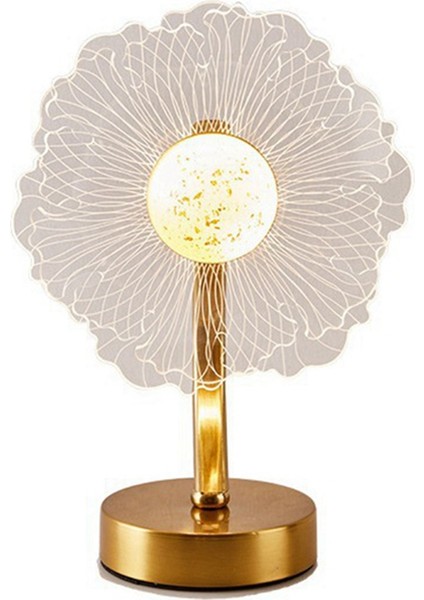 Yaratıcı Akrilik Ayçiçeği Masa Lambası LED Yatak Odası Atmosferi Dekoratif USB Başucu Lambası (Yurt Dışından)