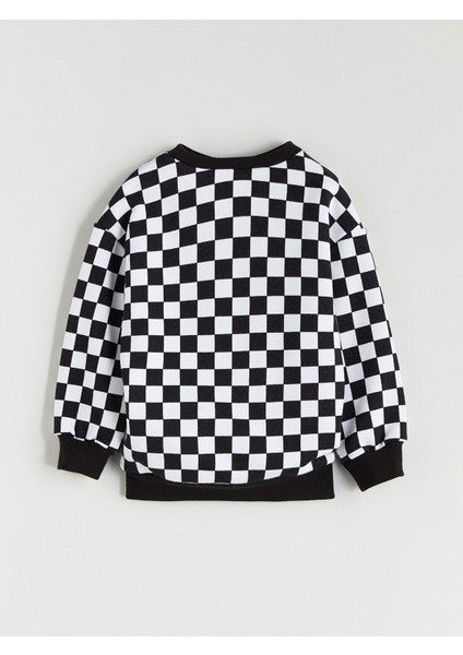 Yeni Sezon Bisiklet Yaka Baskılı Erkek Çocuk Sweatshirt modelleri