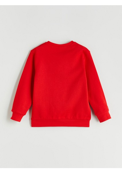 Yeni Sezon Bisiklet Yaka Baskılı Uzun Kollu Erkek Çocuk Sweatshirt modelleri