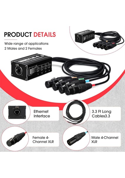 RJ45 Ila 4 Kanal Xlr Audio 3 Pin Dmx Splatter Sahne Veya Studıo Kayıtları Için Kavram Kablosu Için Yapıcı (Yurt Dışından) fiyatları