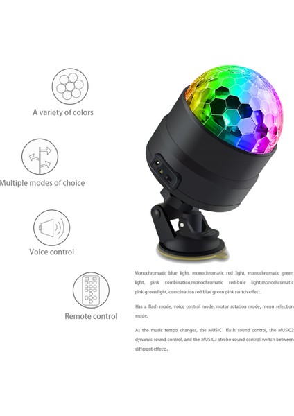 USB LED Çubuk Aşaması Rgb Mini Dj Disko Lights Ball Sound Party Projektör Araba Evi Ktv Ses Aktifi (Elektrik) (Yurt Dışından) modelleri