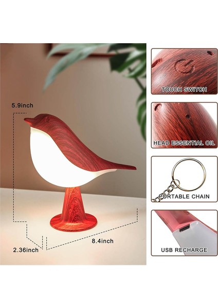 Başucu Masa Lambaları, 3 Renkli Sıcaklık Dimmer ve Dokunmatik Sensörlü Kablosuz Kuş Lambası Masa Lambası, Çocuk Gece Işığı (Yurt Dışından) indirimleri