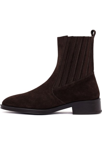 Kadın Kahverengi Süet Deri Chelsea Bot 25WFD510910 fiyatları