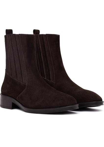 Kadın Kahverengi Süet Deri Chelsea Bot 25WFD510910 fırsatları