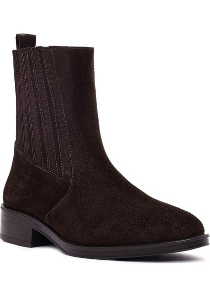 Kadın Kahverengi Süet Deri Chelsea Bot 25WFD510910