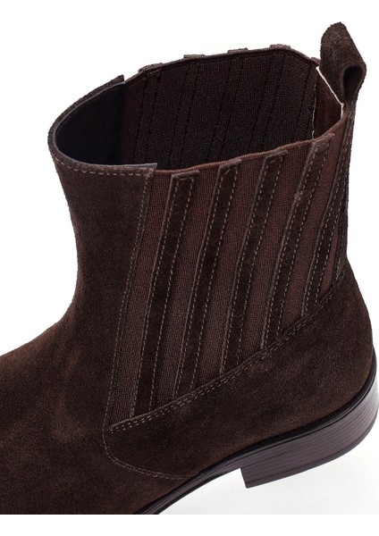 Kadın Kahverengi Süet Deri Chelsea Bot 25WFD510910