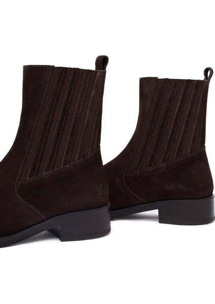 Kadın Kahverengi Süet Deri Chelsea Bot 25WFD510910