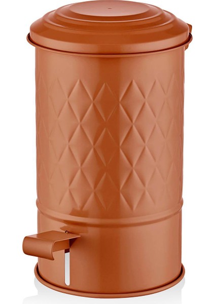 Prizma Terracota Galvaniz Pedallı Banyo Çöp Kovası 5 Lt
