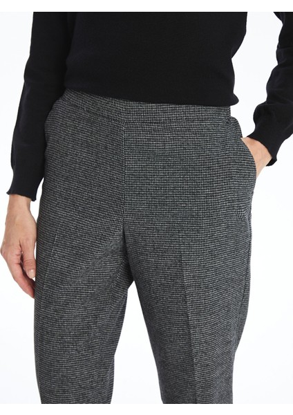 Yeni Sezon Beli Lastikli Kazayağı Desenli Kadın Pantolon fırsatları