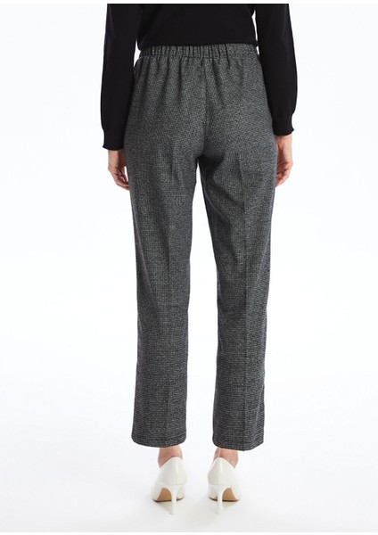 Yeni Sezon Beli Lastikli Kazayağı Desenli Kadın Pantolon indirimleri