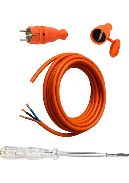 Seyyar 3 Metre Uzatma Kablosu Ttr Cca Çok Telli 3x1.5 mm Elektrik Kablo Kontrol Kalem Dişi Erkek Fiş modelleri