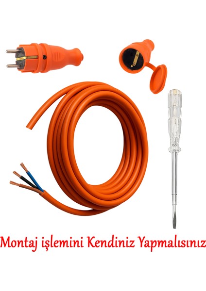 Seyyar 3 Metre Uzatma Kablosu Ttr Cca Çok Telli 3x1.5 mm Elektrik Kablo Kontrol Kalem Dişi Erkek Fiş fiyatları