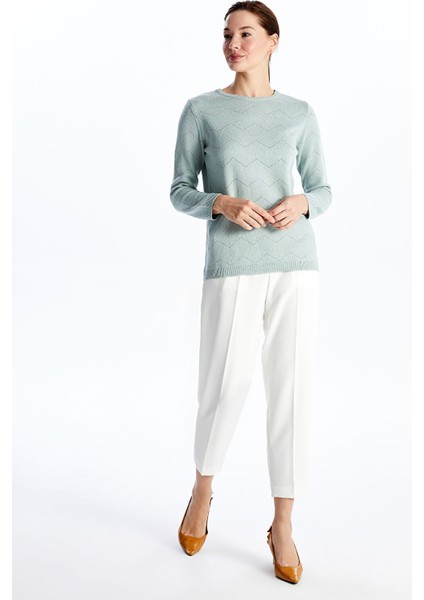 Yeni Sezon Bisiklet Yaka Desenli Kadın Triko Kazak modelleri