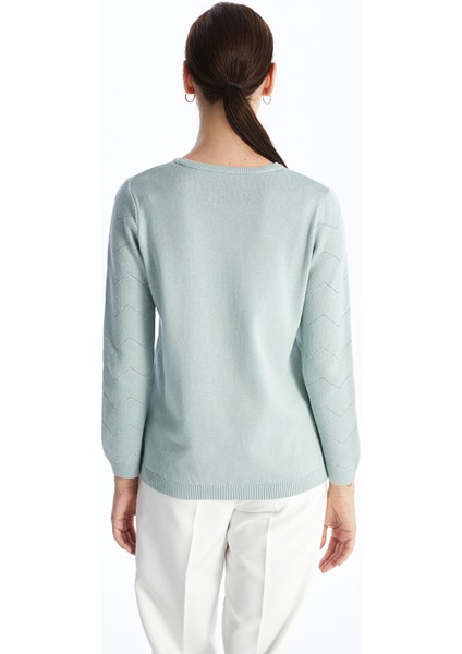 Yeni Sezon Bisiklet Yaka Desenli Kadın Triko Kazak indirimleri