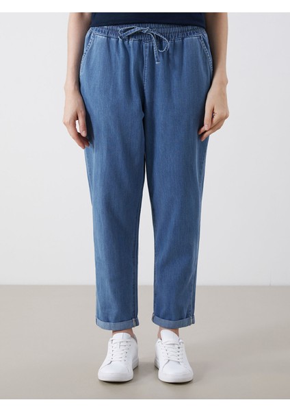 Yeni Sezon Beli Lastikli Carrot Fit Kadın Jean Pantolon fiyatları