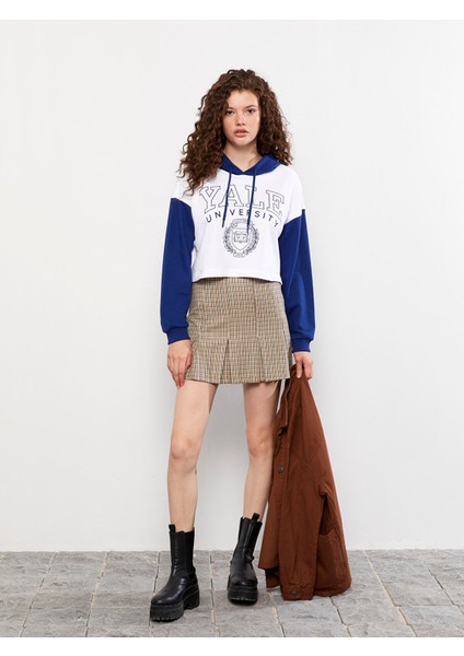 Yeni Sezon Kapüşonlu Baskılı Uzun Kollu Kadın Sweatshirt