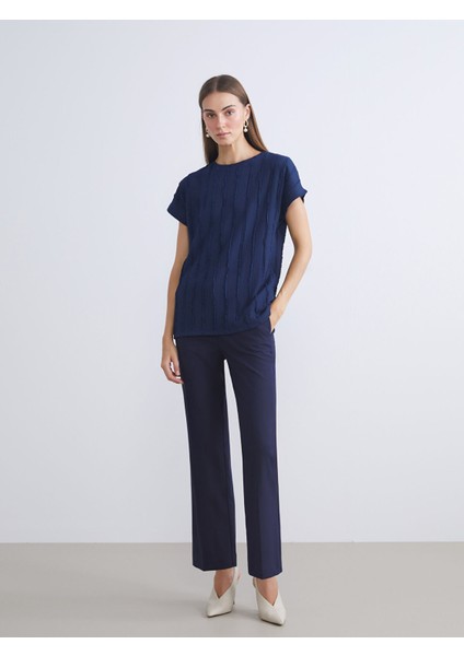 Yeni Sezon Bisiklet Yaka Dokulu Kadın Tişört modelleri