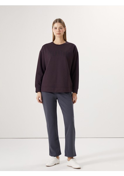 Yeni Sezon Bisiklet Yaka Baskılı Kadın Sweatshirt fiyatları