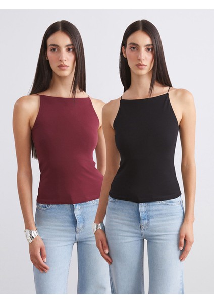 Yeni Sezon Halter Yaka Askılı Kadın Atlet 2'li