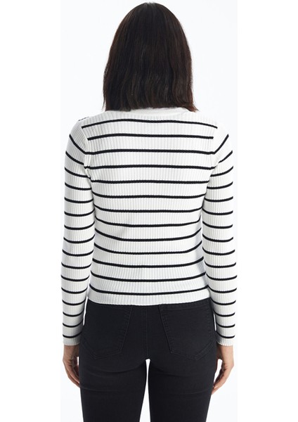 Yeni Sezon V Yaka Çizgili Uzun Kollu Kadın Triko Hırka fırsatları