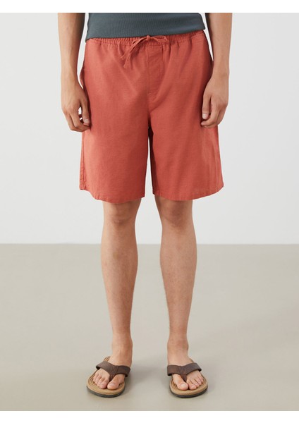 Yeni Sezon Rahat Kalıp Keten Karışımlı Erkek Şort fırsatları