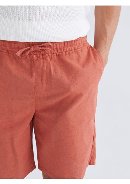 Yeni Sezon Rahat Kalıp Keten Karışımlı Erkek Şort indirimleri