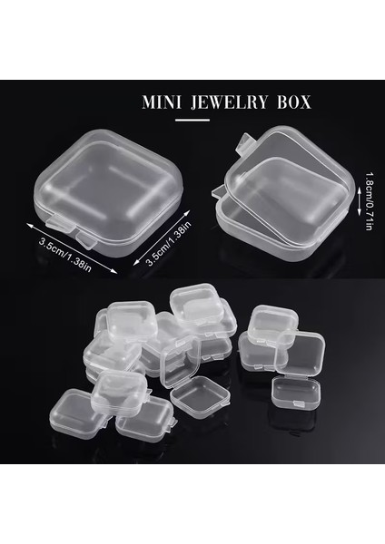 Mini Şeffaf Plastik Altın Takı Mücevher Kolye Yüzük Küpe Saklama Kutusu fiyatları
