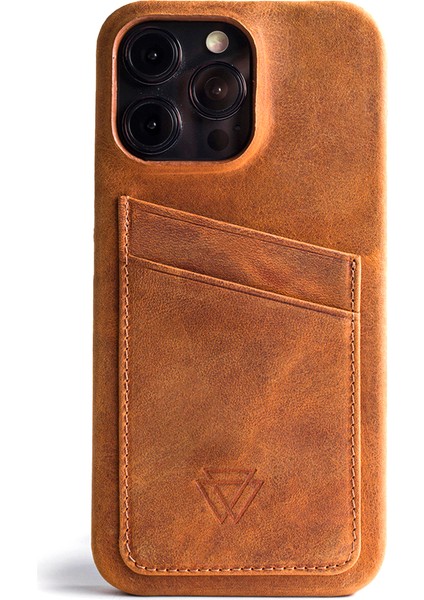 Full Wrap iPhone 16 Plus Camel cc Deri Telefon Kılıfı