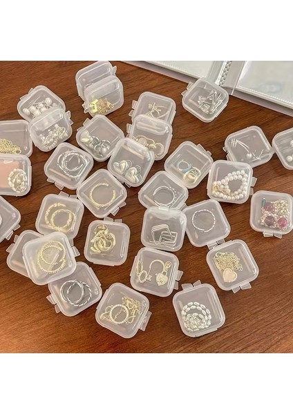 Mini Şeffaf Plastik Altın Takı Mücevher Kolye Yüzük Küpe Saklama Kutusu fırsatları